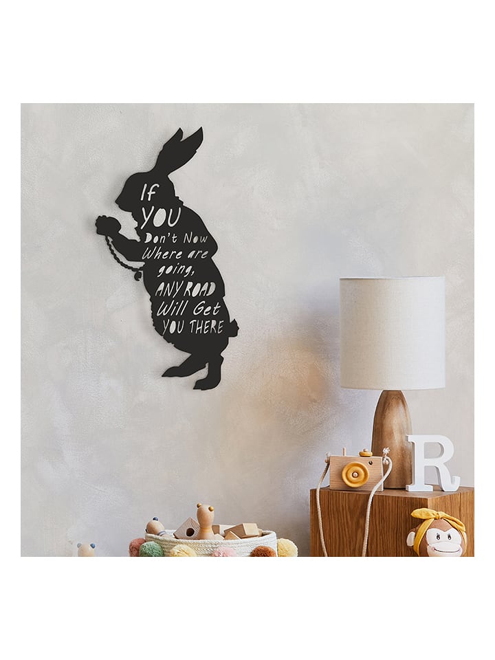 hippodino Dekoracja ścienna w kolorze czarnym - 27 x 50 cm rozmiar: onesize