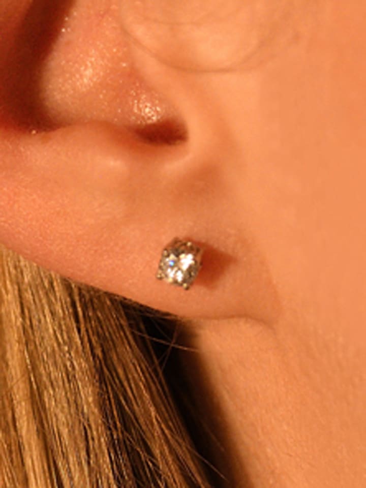 OR ÉCLAT Złote kolczyki-wkrętki z cyrkoniami rozmiar: onesize