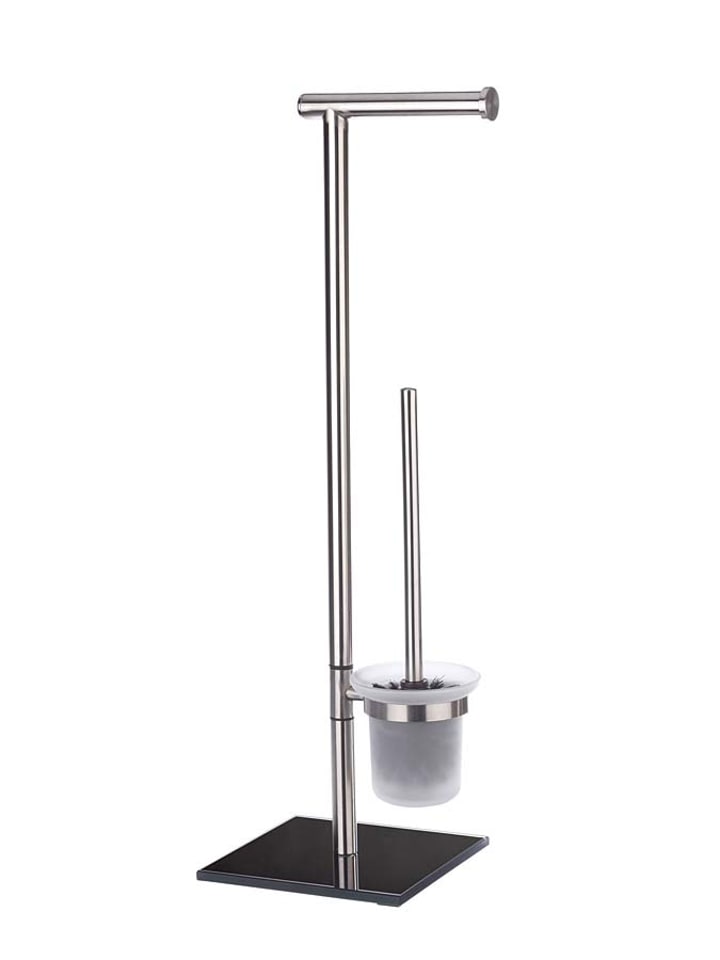 Wenko Zestaw WC w kolorze srebrno-czarnym - 23,5 x 69 x 20 cm rozmiar: onesize