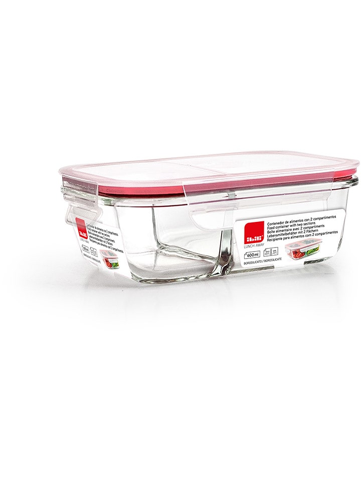 Ibili Pojemnik w kolorze czerwonym - 2 x 600 ml rozmiar: onesize