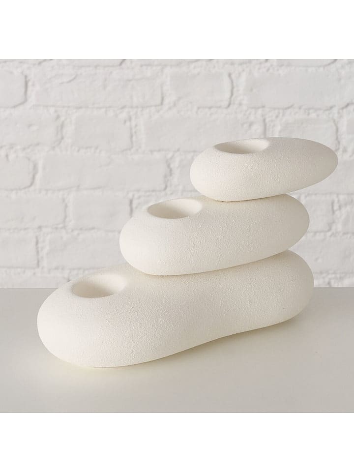 Boltze Świecznik "Kennan" w kolorze białym - 11 x 16 x 27 cm rozmiar: onesize