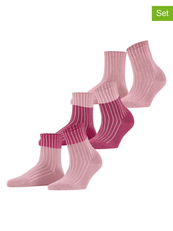 ESPRIT Skarpety (3 pary) w kolorze różowym rozmiar: 27-30