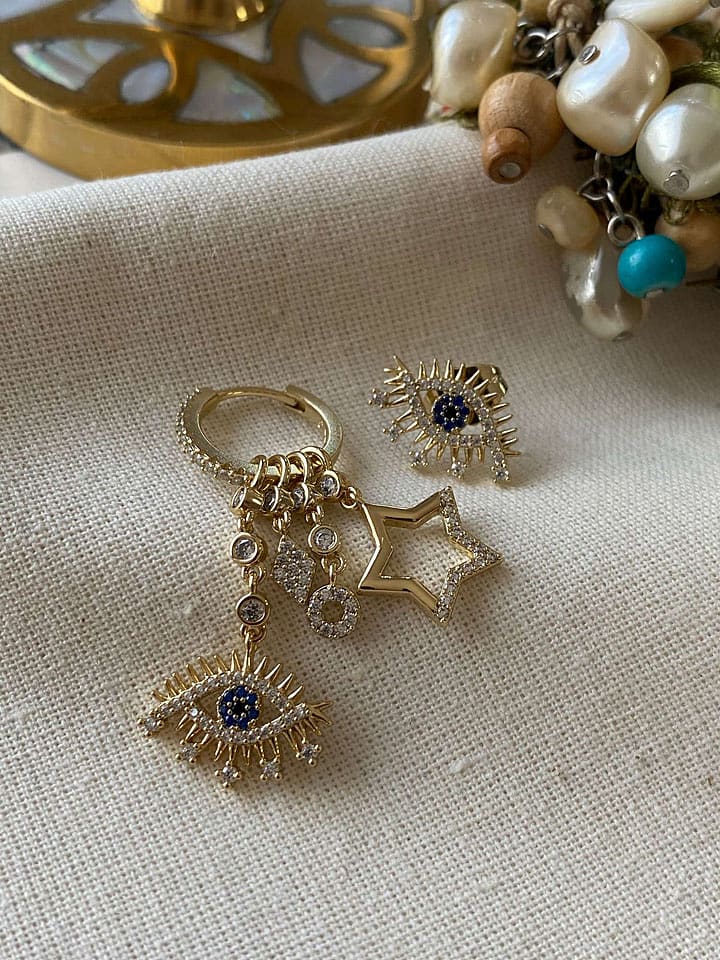 Luseera Pozłacane kolczyki z cyrkoniami rozmiar: onesize