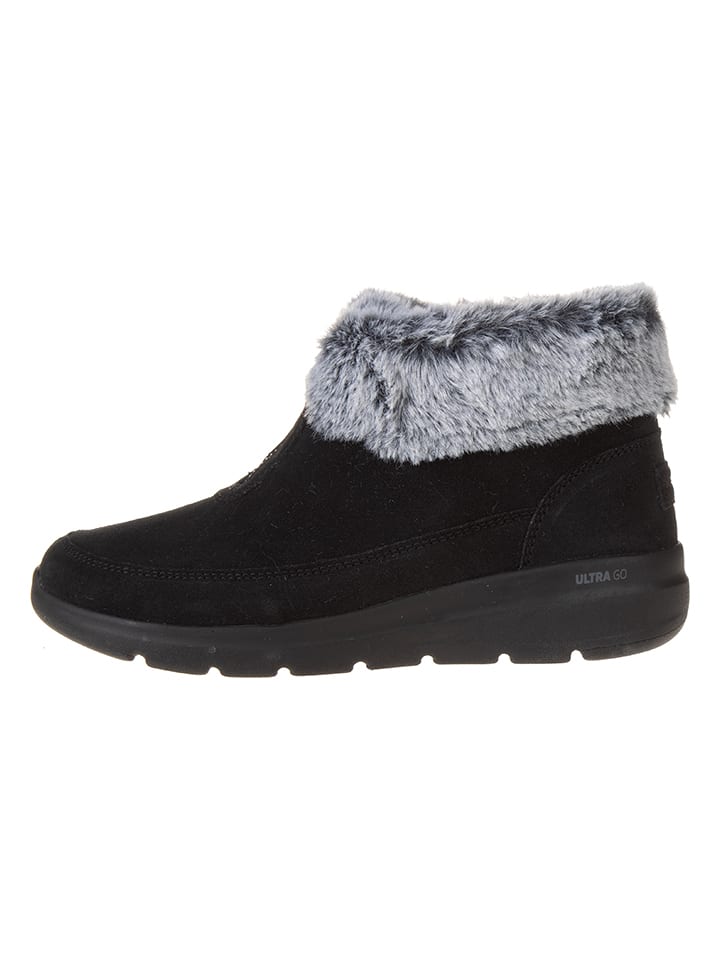 Skechers Skórzane botki "Glacial Ultra" w kolorze czarnym rozmiar: 36,5