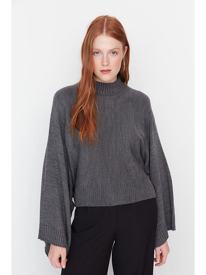 trendyol Sweter w kolorze antracytowym rozmiar: L