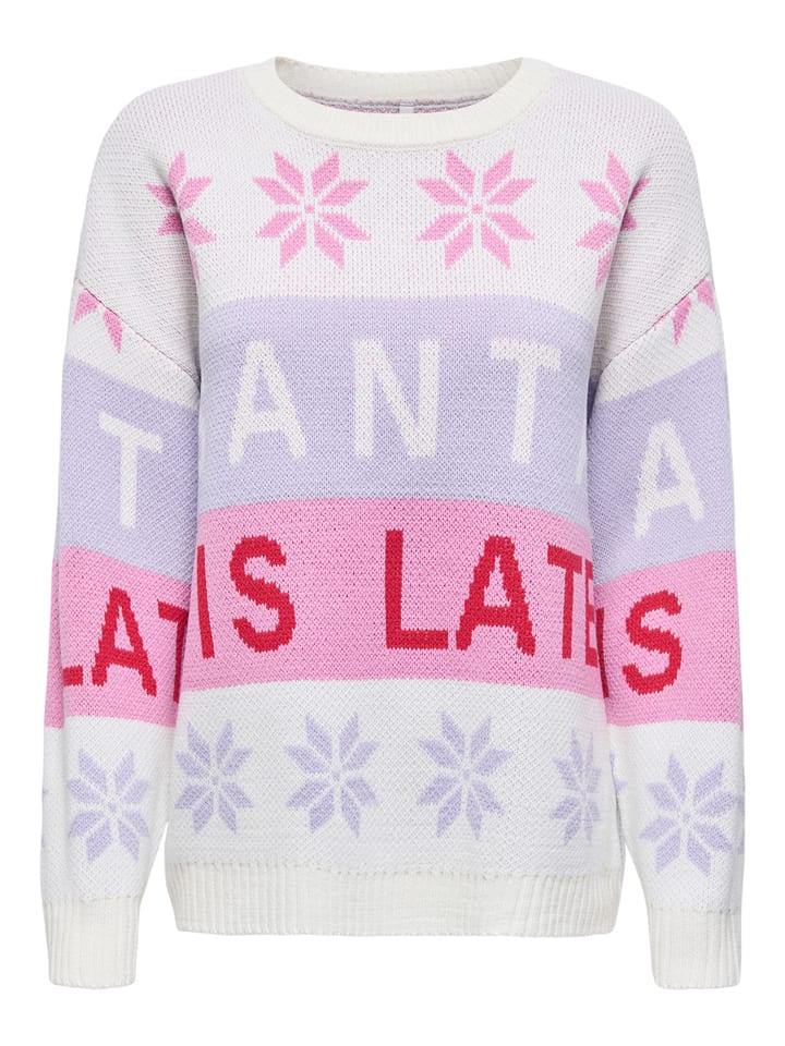 ONLY Sweter w kolorze biało-lawendowo-różowym rozmiar: XS
