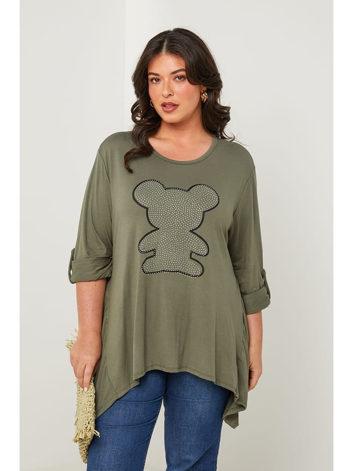 Curvy Lady Bluzka w kolorze khaki rozmiar: 40/42