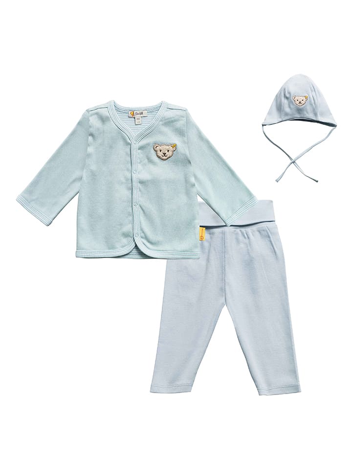 Steiff 3-częściowy zestaw w kolorze błękitnym rozmiar: 86