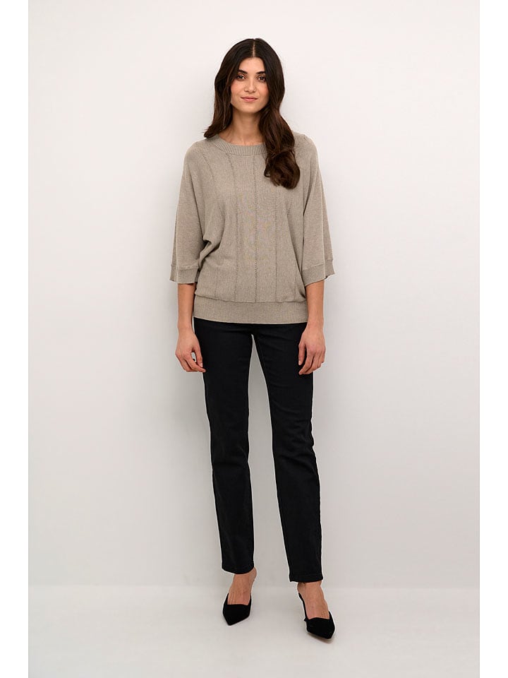 CULTURE Sweter "Gapa" w kolorze beżowym rozmiar: L