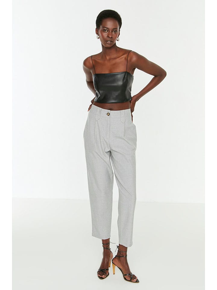 trendyol Spodnie w kolorze szarym rozmiar: 34