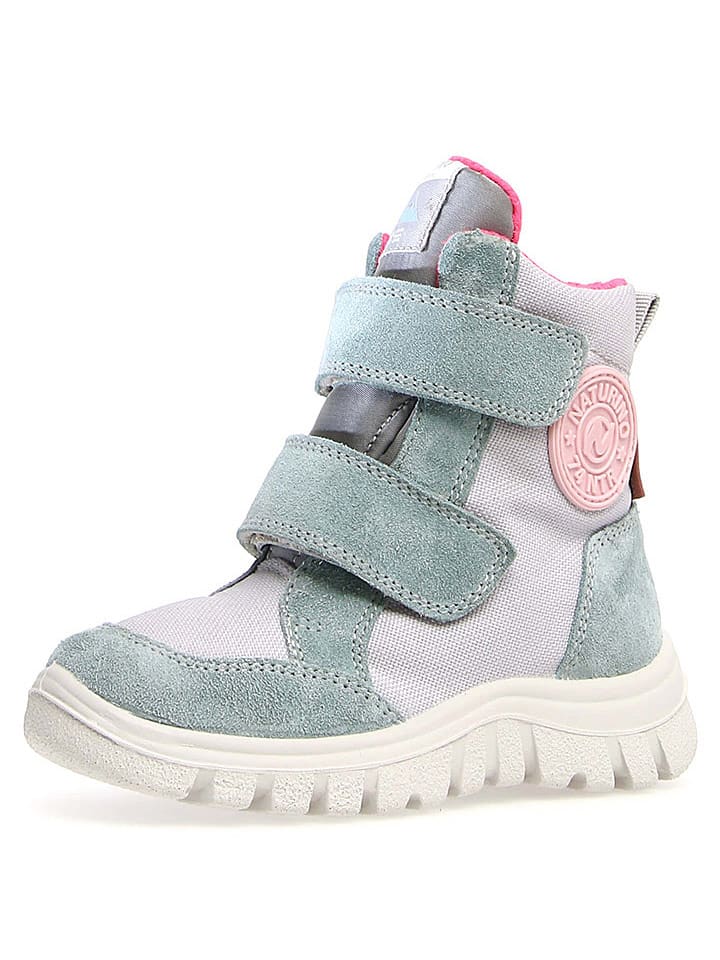 Naturino Botki zimowe "Geminale" w kolorze szaro-jasnoróżowym rozmiar: 32