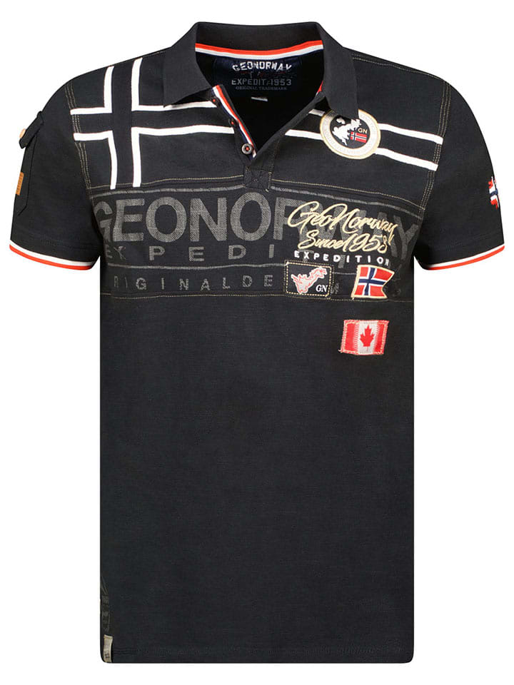 Geographical Norway Koszulka polo "Karadock" w kolorze czarnym rozmiar: 152