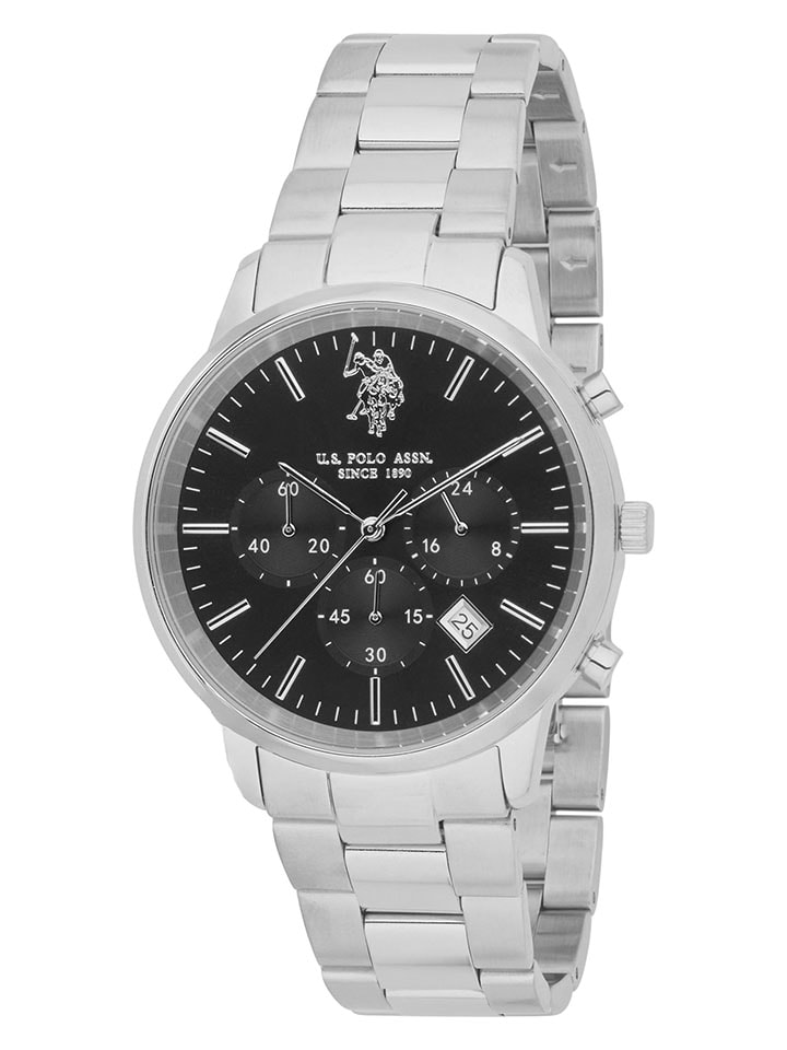U.S. Polo Assn. Chronograf w kolorze srebrno-czarnym rozmiar: onesize