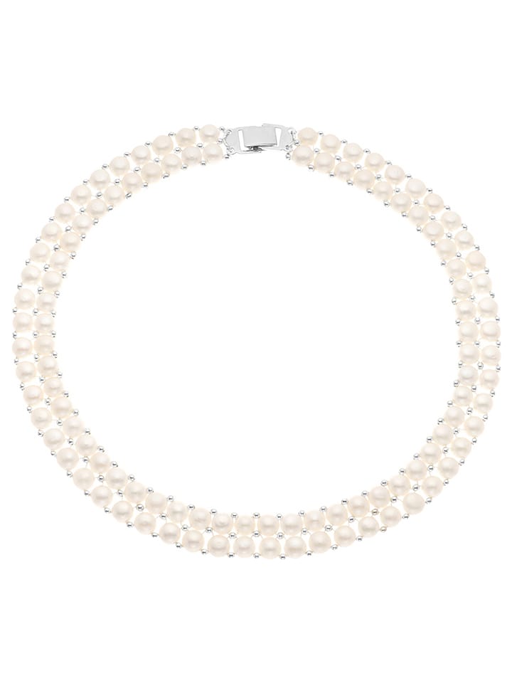 Pearl Addict Naszyjnik z perłami w kolorze białym - dł. 40 cm rozmiar: onesize