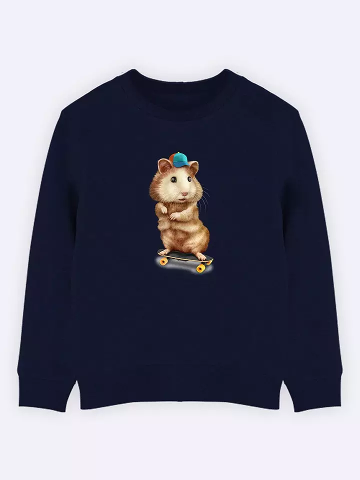 WOOOP Bluza "Skateboard Hamster" w kolorze granatowym rozmiar: 140