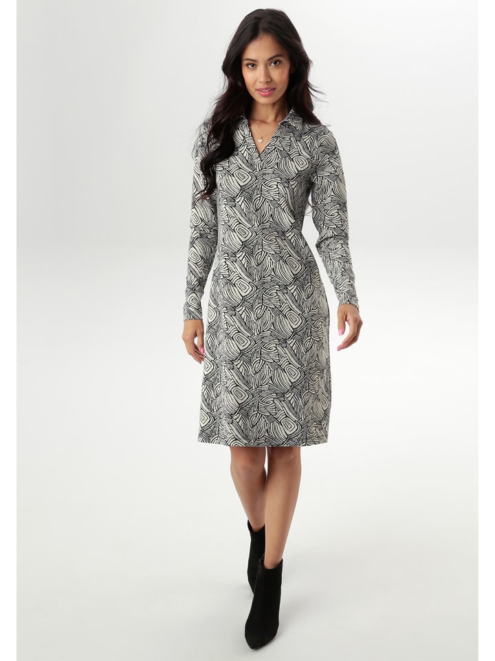 Aniston Sukienka w kolorze kremowo-czarnym rozmiar: 40