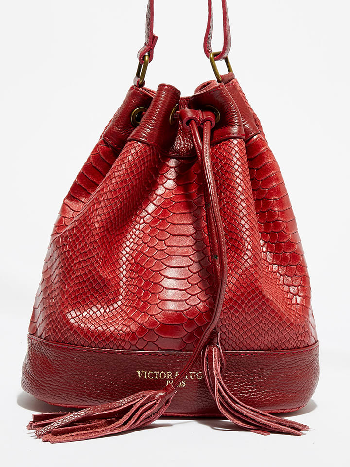 Victor & Hugo Paris Skórzana torebka "Cerise" w kolorze czerwonym - 32 x 28 x 14 cm rozmiar: onesize