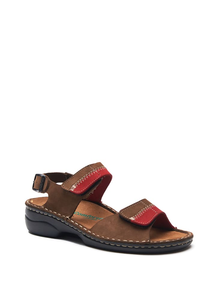 Comfortfusse Skórzane sandały w kolorze brązowo-czerwonym rozmiar: 41