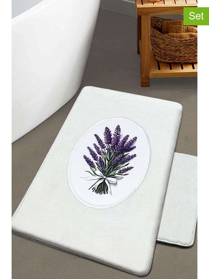 Mijolnir Dywaniki łazienkowe (2 szt.) w kolorze kremowo-fioletowym rozmiar: onesize