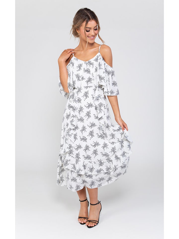 Zibi London Sukienka w kolorze białym ze wzorem rozmiar: M