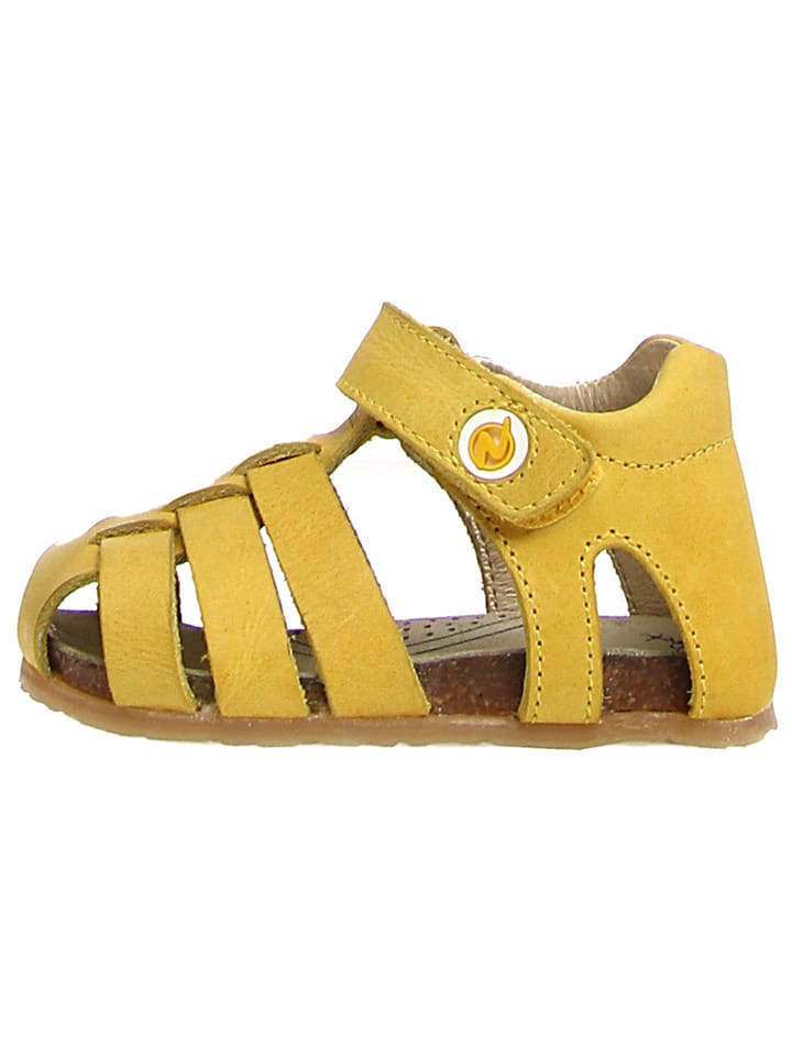 Naturino Skórzane półsandały "Alb" w kolorze żółtym rozmiar: 24