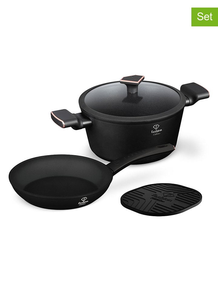 Berlinger Haus 4-częściowy zestaw "Black-Rose gold Collection" w kolorze czarnym rozmiar: onesize