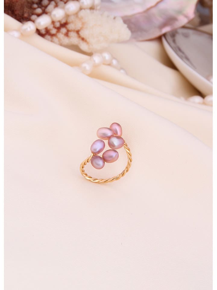 L'Atelier de Gaia Pozłacany pierścionek z perłami rozmiar: onesize