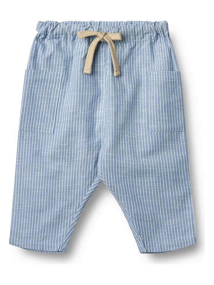 Wheat Spodnie "Arne" w kolorze błękitno-białym rozmiar: 80