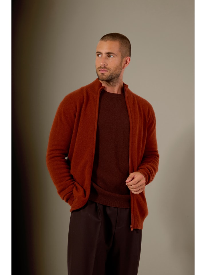 Perfect Cashmere Kaszmirowy kardigan "Cody" w kolorze ceglanym rozmiar: XXL