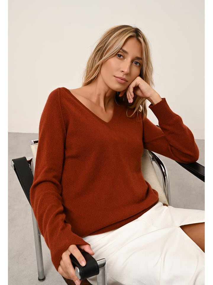 Just Cashmere Kaszmirowy sweter "Phoebe" w kolorze brązowym rozmiar: S