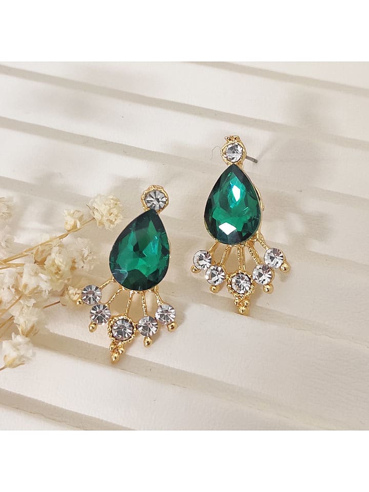 Nakkash Pozłacane kolczyki-wkrętki z cyrkoniami rozmiar: onesize