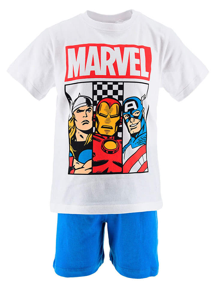 Avengers Piżama "Avengers Classic" w kolorze biało-niebieskim ze wzorem rozmiar: 104