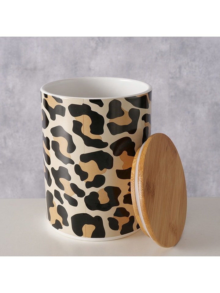 Boltze Pojemnik "Leony" w kolorze beżowo-brązowym - wys. 16,5 x Ø 12 cm rozmiar: onesize