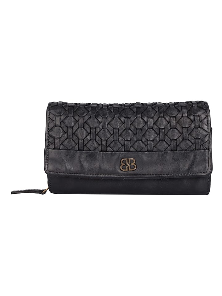 Bellicci Skórzany portfel "Pedra" w kolorze czarnym - 19 x 10 x 4 cm rozmiar: onesize