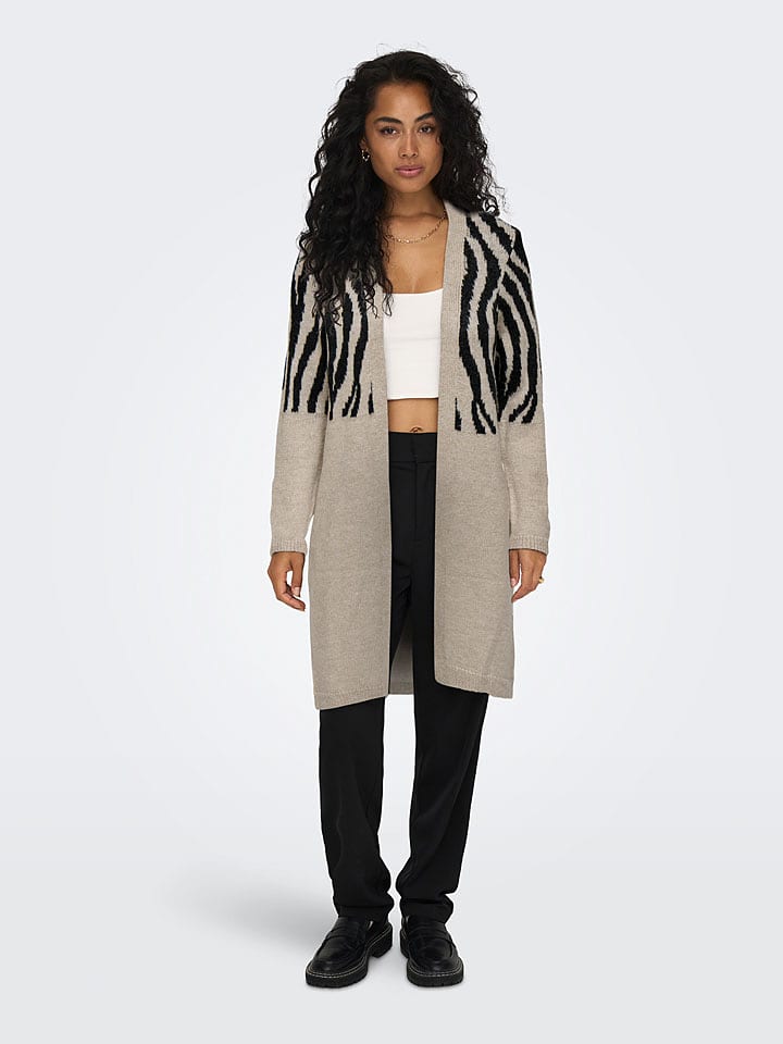 ONLY Kardigan w kolorze beżowo-czarnym rozmiar: L