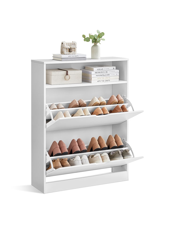 VASAGLE Regał w kolorze białym na buty - 80 x 102 x 24 cm rozmiar: onesize