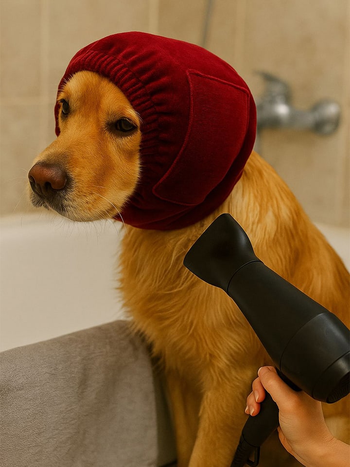 Paws&Whiskers Opaska ochronna w kolorze czerwonym na uszy rozmiar: L