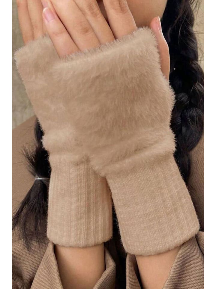 Lucky Bees Ocieplacze rąk w kolorze beżowym rozmiar: onesize