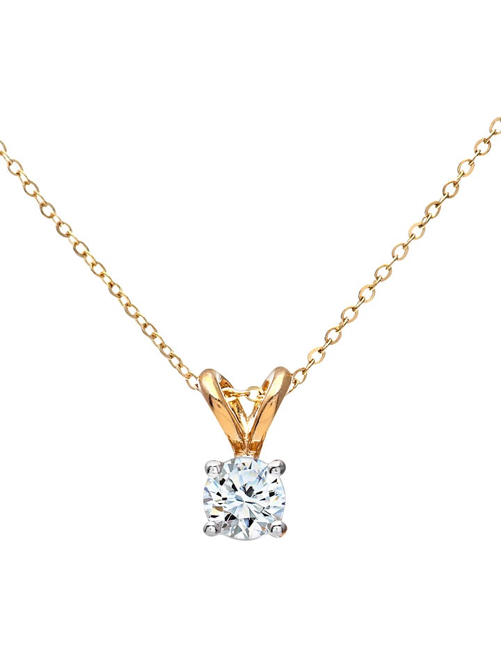 Revoni Złoty naszyjnik z diamentową zawieszką - dł. 46 cm rozmiar: onesize