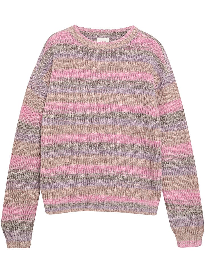 s.Oliver Sweter w kolorze fioletowo-szaro-różowym rozmiar: 158/164