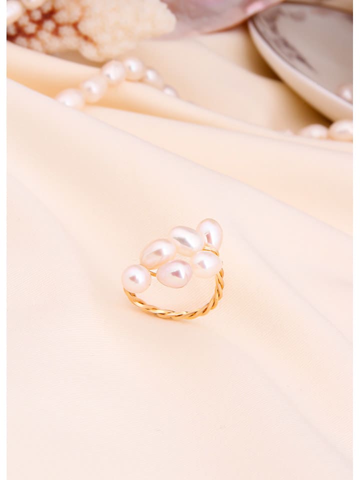 L'Atelier de Gaia Pozłacany pierścionek z perłami rozmiar: onesize