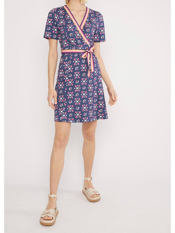 Blutsgeschwister Sukienka "Curclassic love" w kolorze niebiesko-różowym rozmiar: S