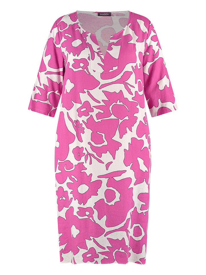SAMOON Sukienka w kolorze różowo-białym rozmiar: 48
