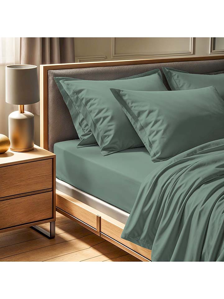 MIX&MATCH Prześcieradło renforcè w kolorze jasnozielonym na gumce rozmiar: 160x200 cm