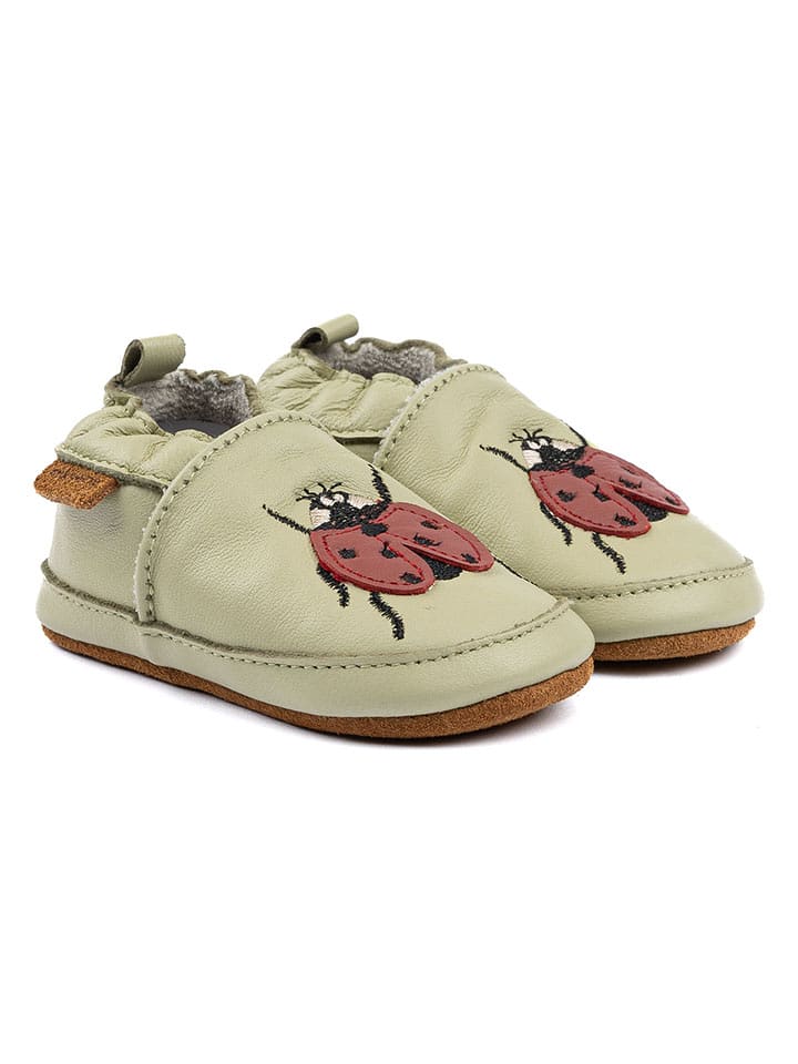 mikk-line Skórzane buty w kolorze miętowym do nauki chodzenia rozmiar: 26/27