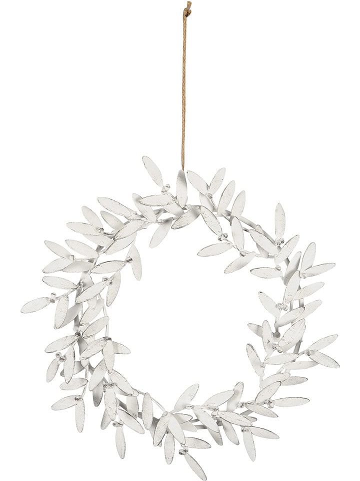 POSIWIO Wieniec dekoracyjny "Mistletoe" w kolorze białym - Ø 35 cm rozmiar: onesize