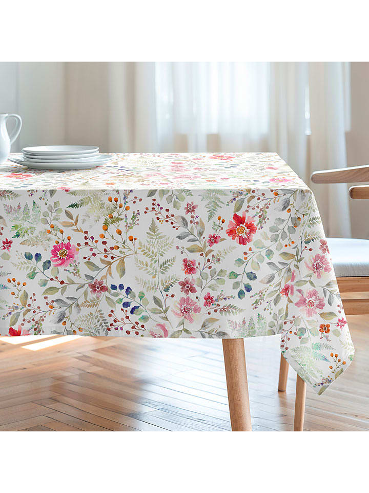 Mint Rugs Obrus "Floral And Tropical Lili" w kolorze biało-różowo-zielonym rozmiar: 155x300 cm