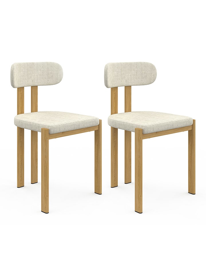 IDOMYA Factory Krzesła (2 szt.) "Elsa" w kolorze beżowym do jadalni - 45 x 77 x 42,5 cm rozmiar: onesize