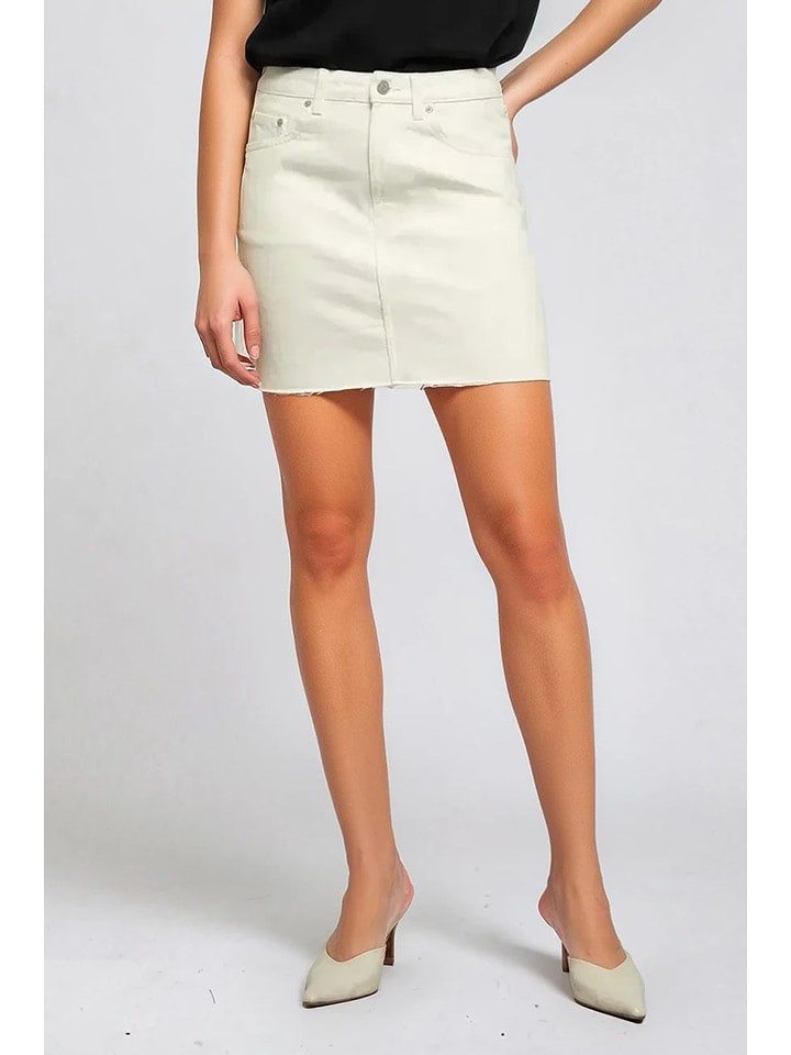 Weekday Spódnica dżinsowa w kolorze kremowym rozmiar: 40