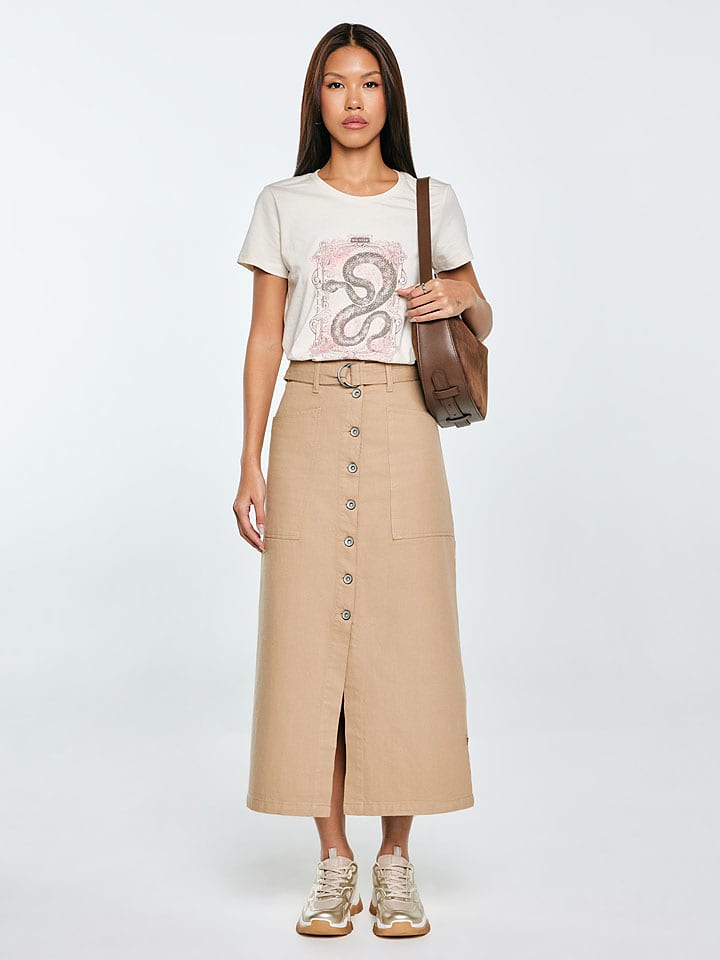 BIG STAR Spódnica w kolorze beżowym rozmiar: S